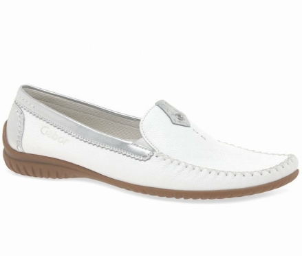 Gabor California Sports Loafers Dame Hvite Sølv | NO0001903