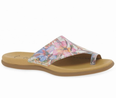 Gabor Lanzarote Printed Tå Loop Mules Sko Dame Blomster | NO0002966