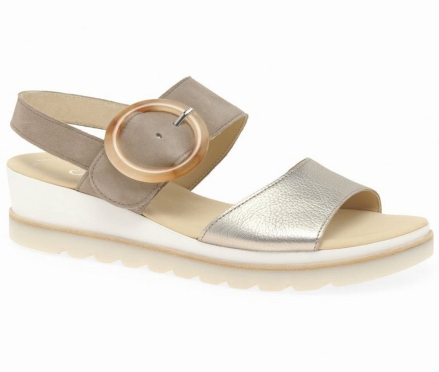 Gabor Yeo Heel Sandals Kilesandaler Dame Metal | NO0002180