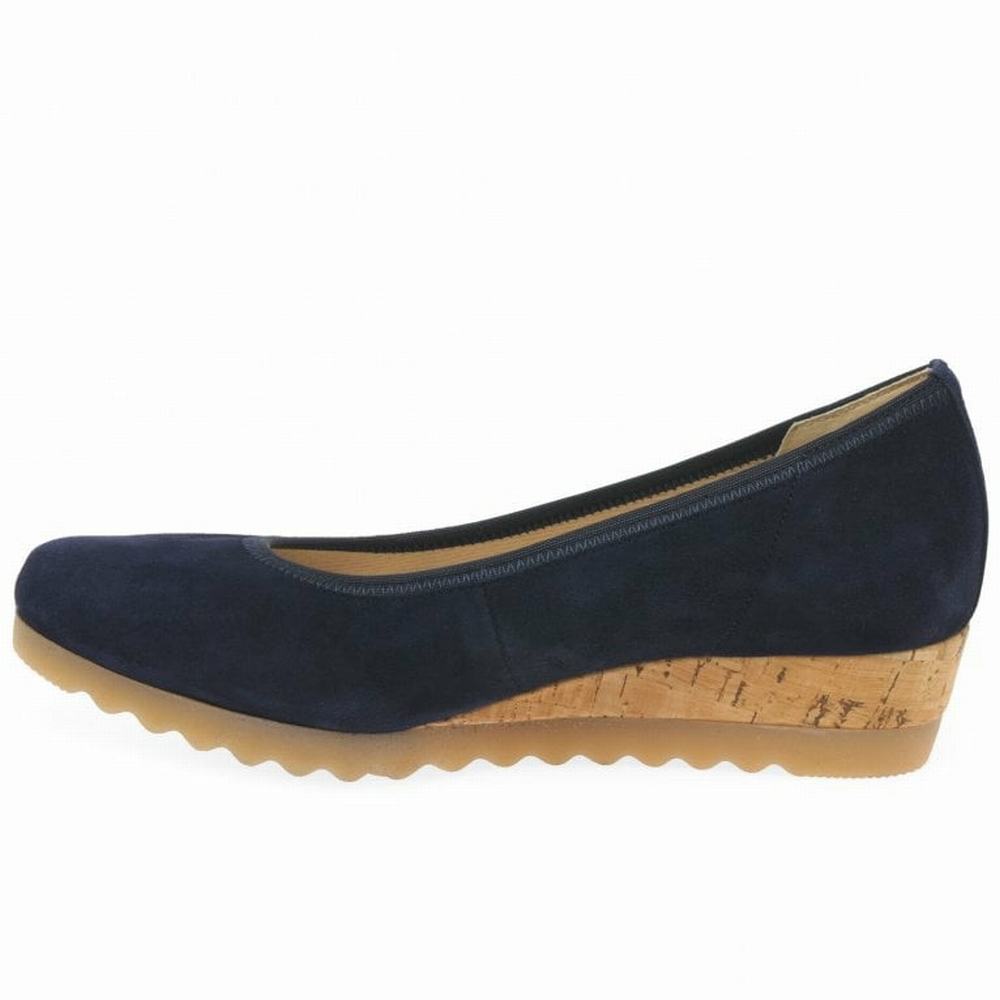 Gabor Epworth Low Wedge Dame Marineblå | NO0001374