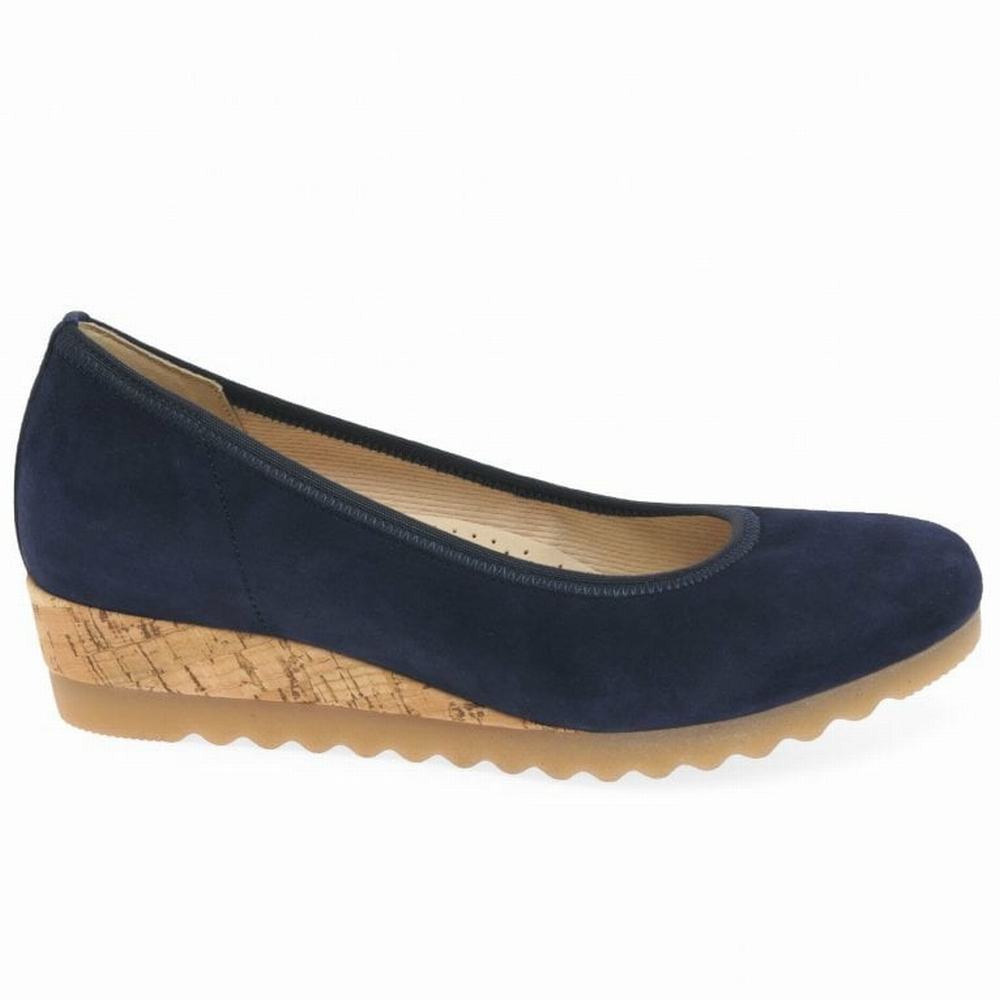 Gabor Epworth Low Wedge Dame Marineblå | NO0001374