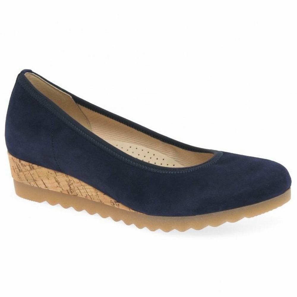 Gabor Epworth Low Wedge Dame Marineblå | NO0001374