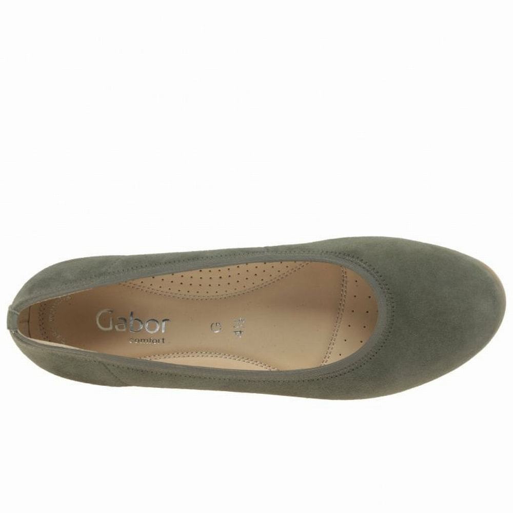 Gabor Epworth Low Wedge Dame Olivengrønne | NO0001373