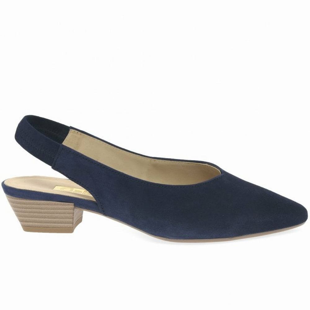 Gabor Heathcliff Slingback Court Sandaler med Hæl Dame Marineblå | NO0002969