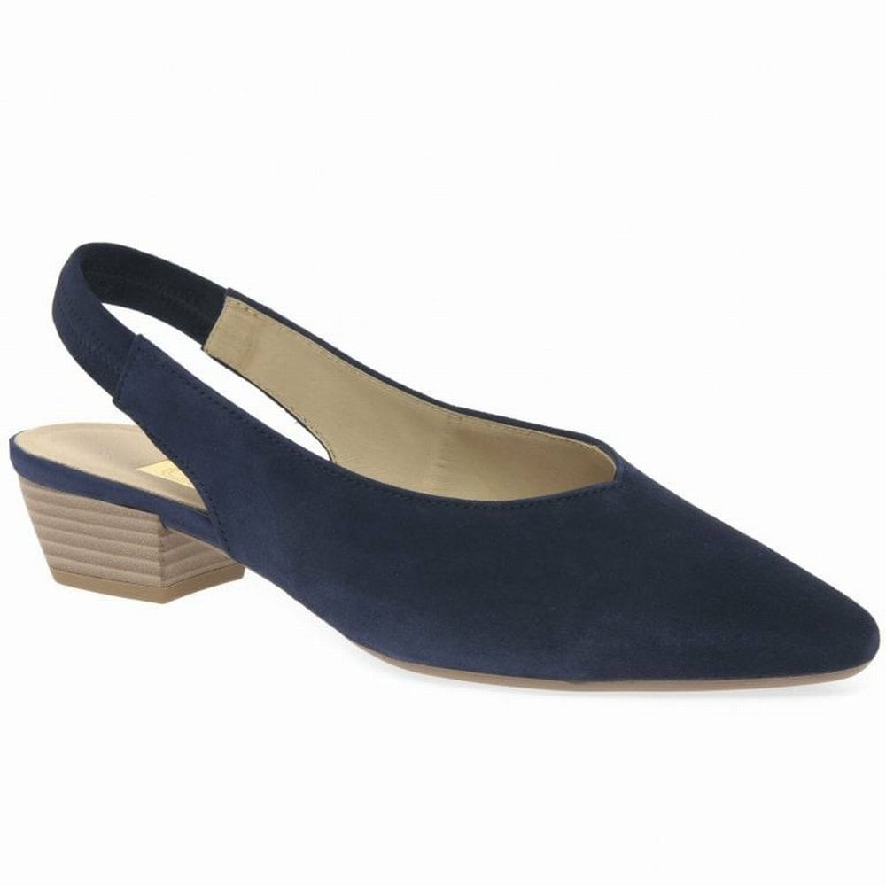 Gabor Heathcliff Slingback Court Sandaler med Hæl Dame Marineblå | NO0002969