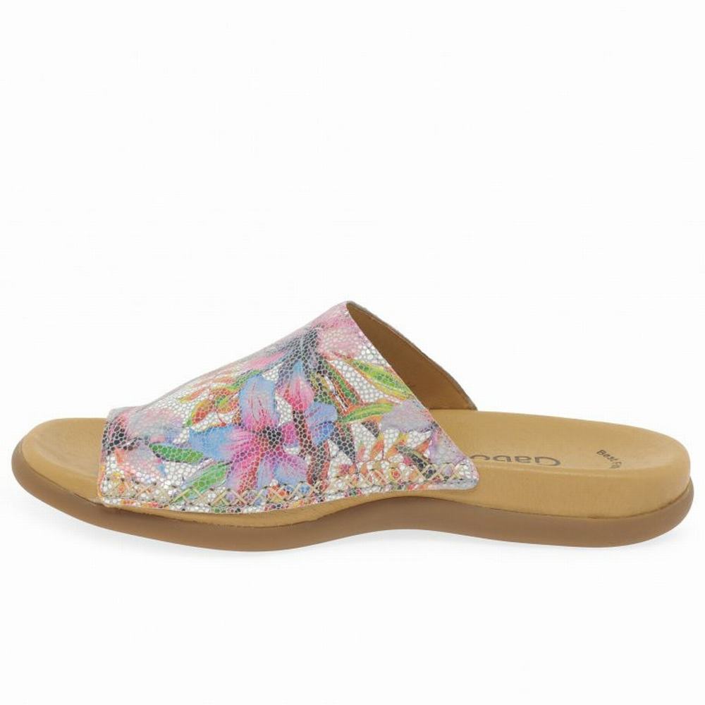 Gabor Lanzarote Printed Tå Loop Mules Sko Dame Blomster | NO0002966