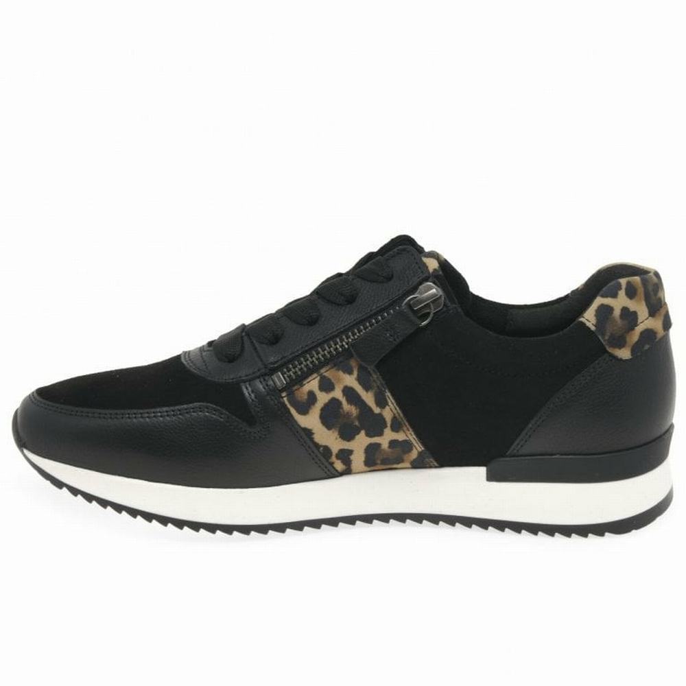 Gabor Lulea Vanlige Joggesko Dame Svarte Leopard | NO0001315