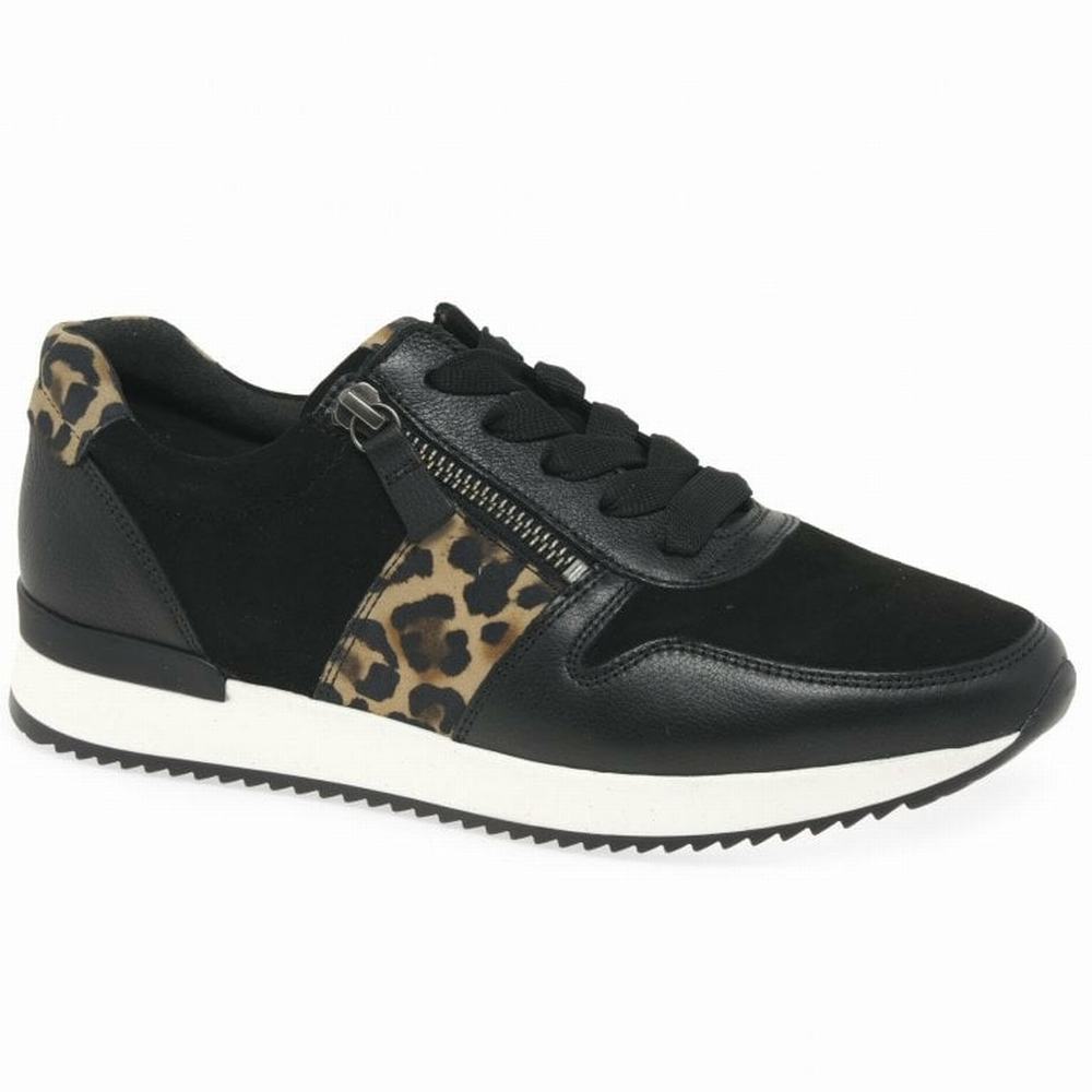 Gabor Lulea Vanlige Joggesko Dame Svarte Leopard | NO0001315