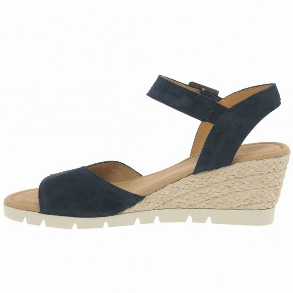 Gabor Nieve Heel Sandals Kilesandaler Dame Marineblå | NO0002186