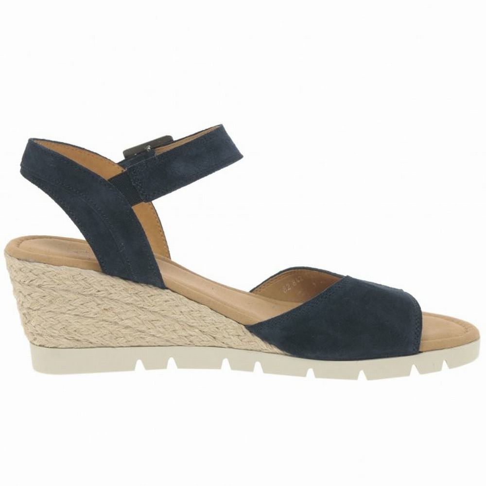 Gabor Nieve Heel Sandals Kilesandaler Dame Marineblå | NO0002186