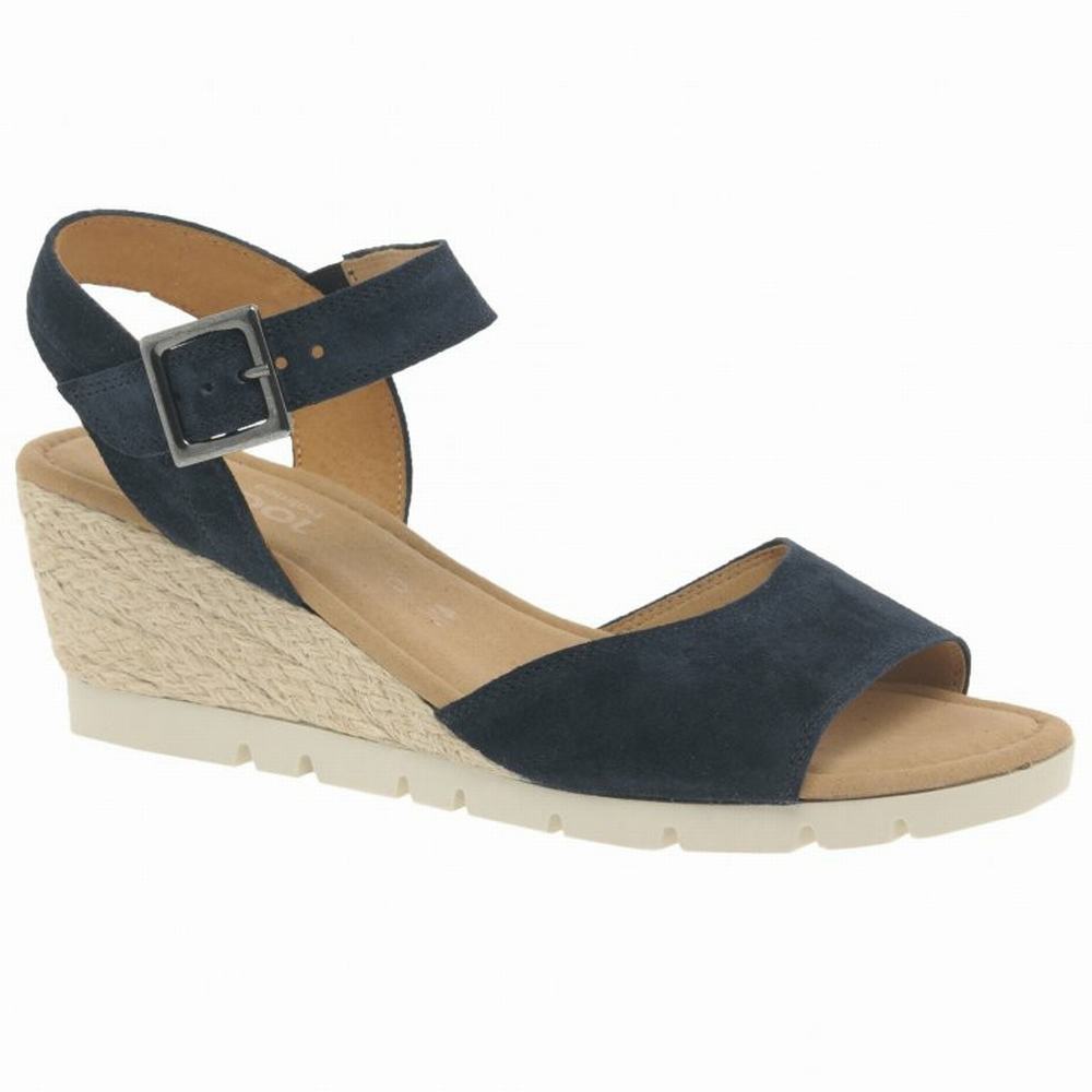 Gabor Nieve Heel Sandals Kilesandaler Dame Marineblå | NO0002186