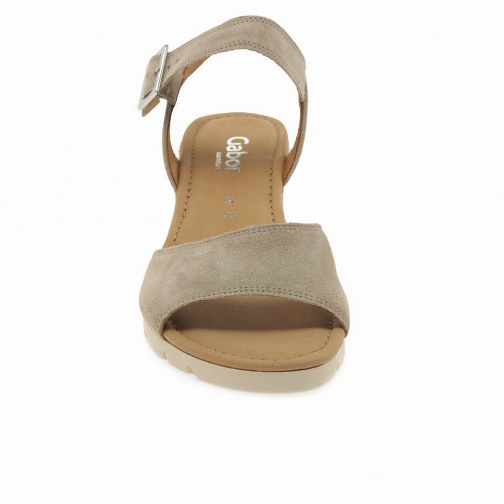 Gabor Nieve Heel Sandals Kilesandaler Dame Brune | NO0002187