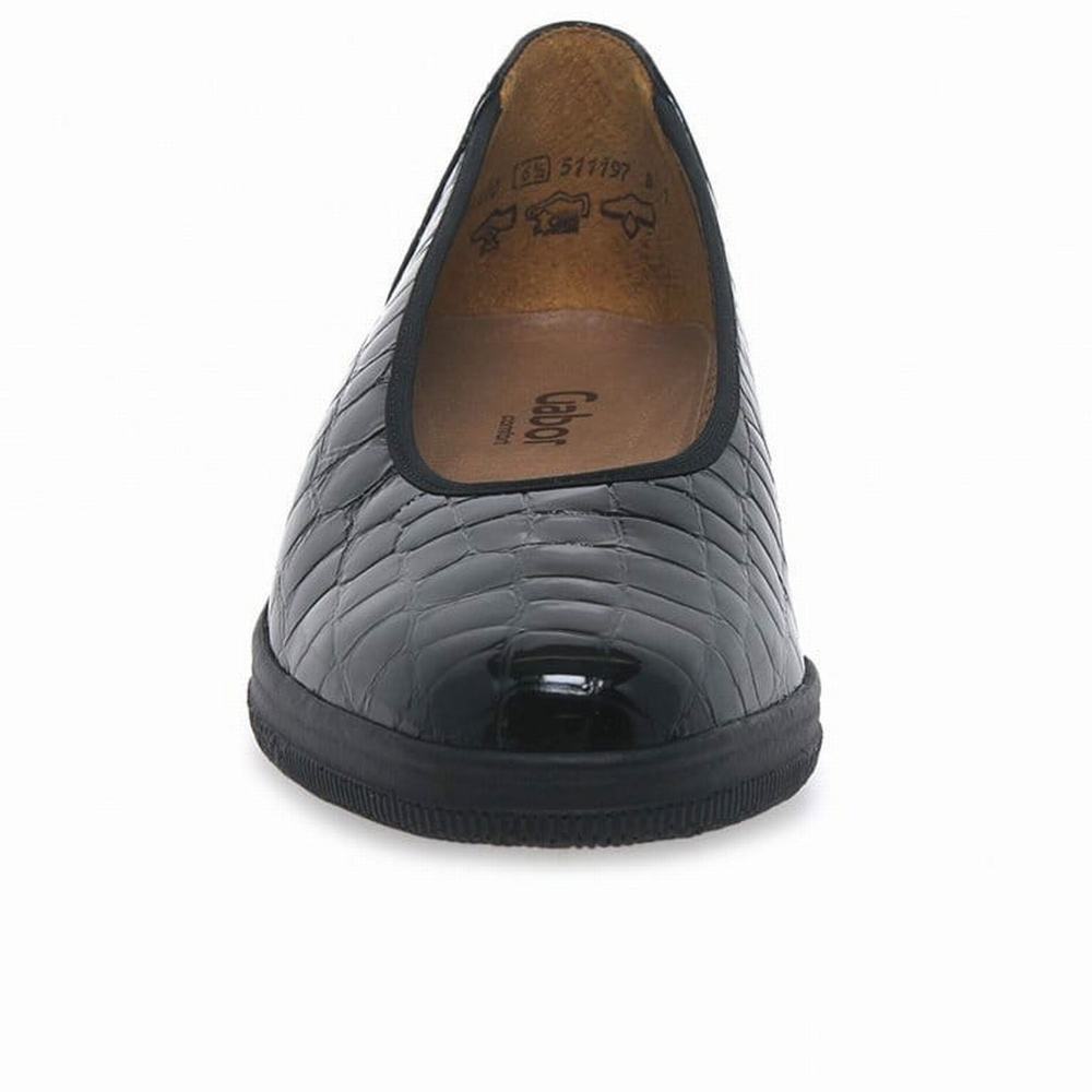 Gabor Piquet Brede Fit Wedge Dame Svarte | NO0001369