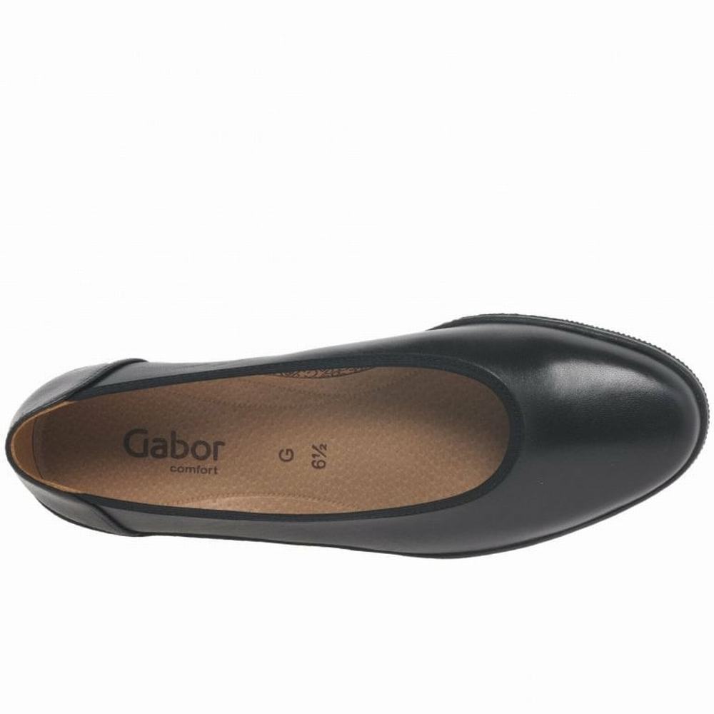 Gabor Piquet Brede Fit Wedge Dame Svarte | NO0001370