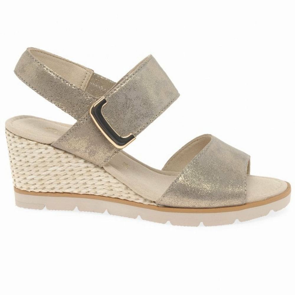 Gabor Porter Heel Sandals Kilesandaler Dame Metal | NO0002192