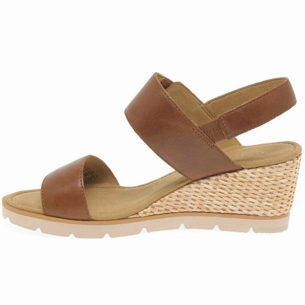 Gabor Porter Heel Sandals Kilesandaler Dame Brune | NO0002193