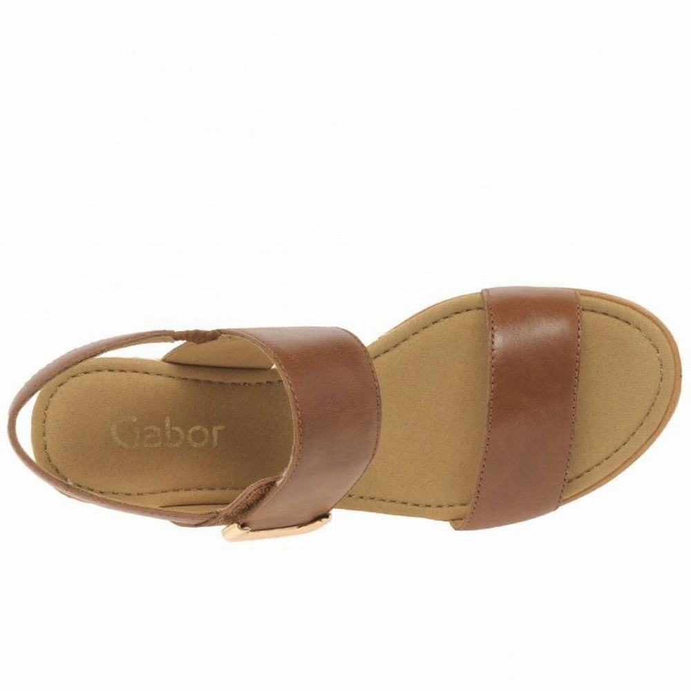 Gabor Porter Heel Sandals Kilesandaler Dame Brune | NO0002193