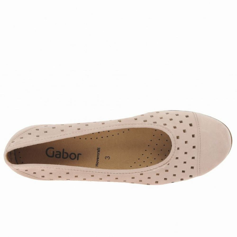 Gabor Ruffle Punched Detail Flate Sko Dame Beige | NO0001938