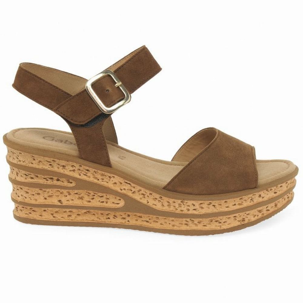 Gabor Twirl Heel Sandals Kilesandaler Dame Brune | NO0002190