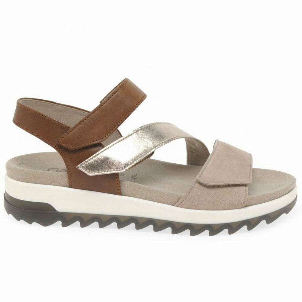 Gabor Verity Strappy Low Hælene Sandals Kilesandaler Dame Brune | NO0002182