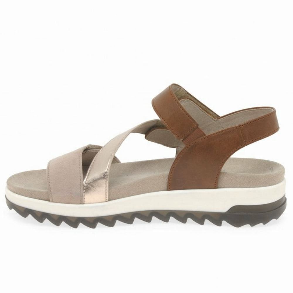 Gabor Verity Strappy Low Hælene Sandals Kilesandaler Dame Brune | NO0002182