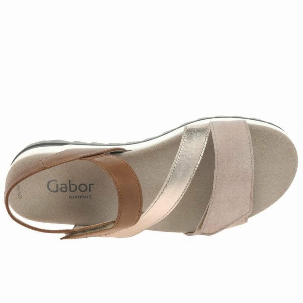 Gabor Verity Strappy Low Hælene Sandals Kilesandaler Dame Brune | NO0002182