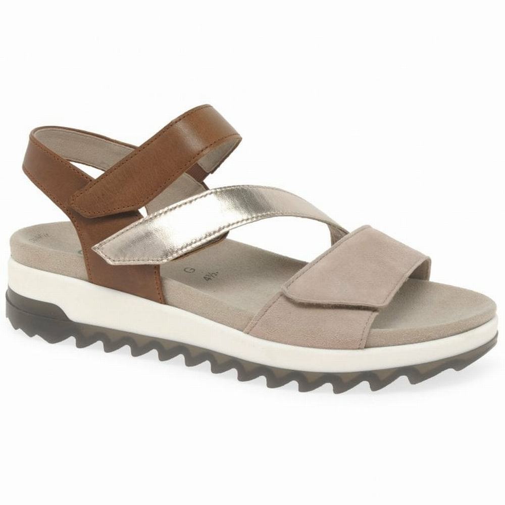 Gabor Verity Strappy Low Hælene Sandals Kilesandaler Dame Brune | NO0002182