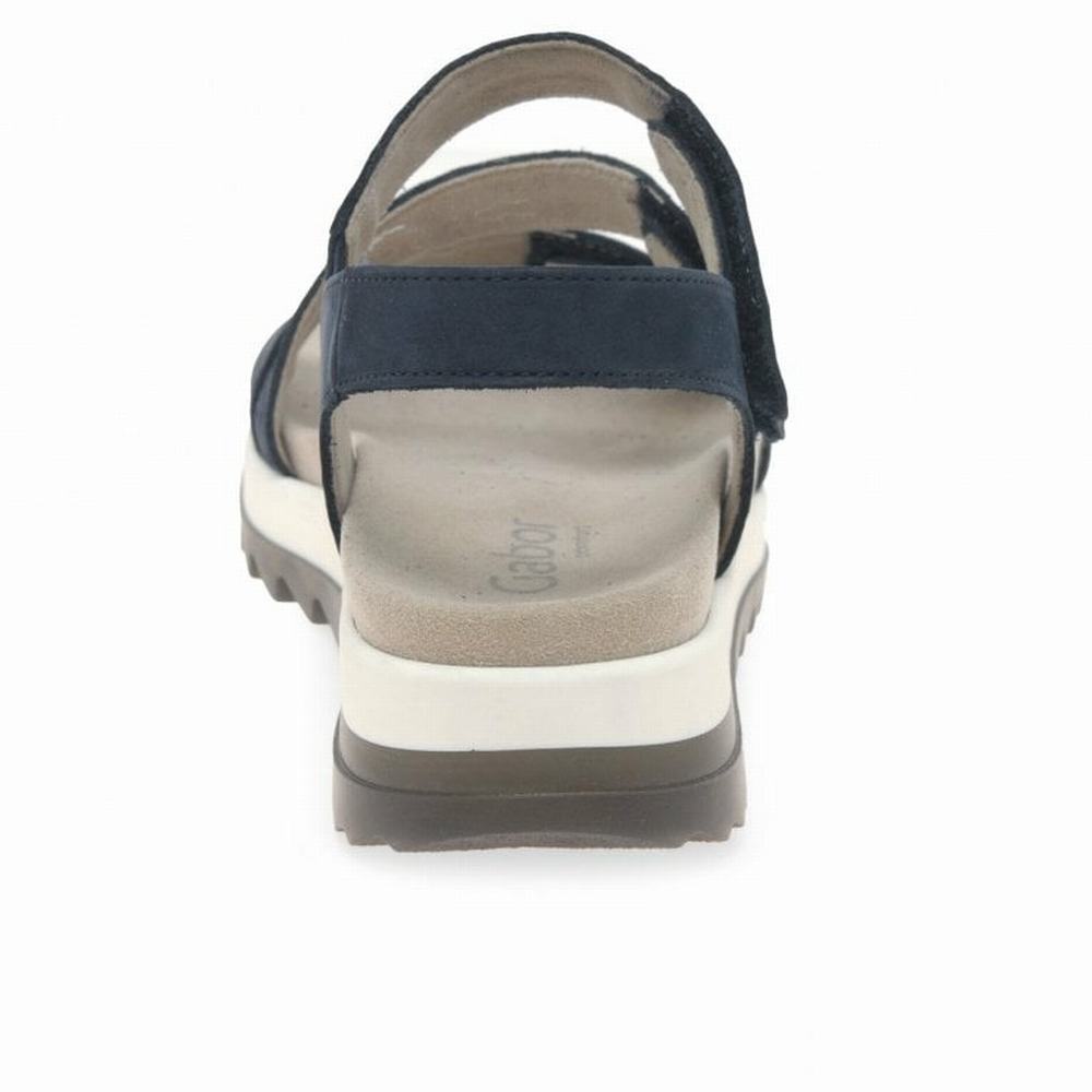 Gabor Verity Strappy Low Hælene Sandals Kilesandaler Dame Blå | NO0002183