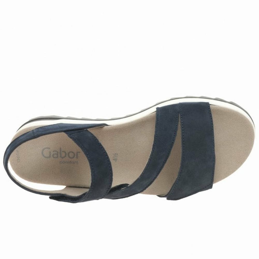 Gabor Verity Strappy Low Hælene Sandals Kilesandaler Dame Blå | NO0002183