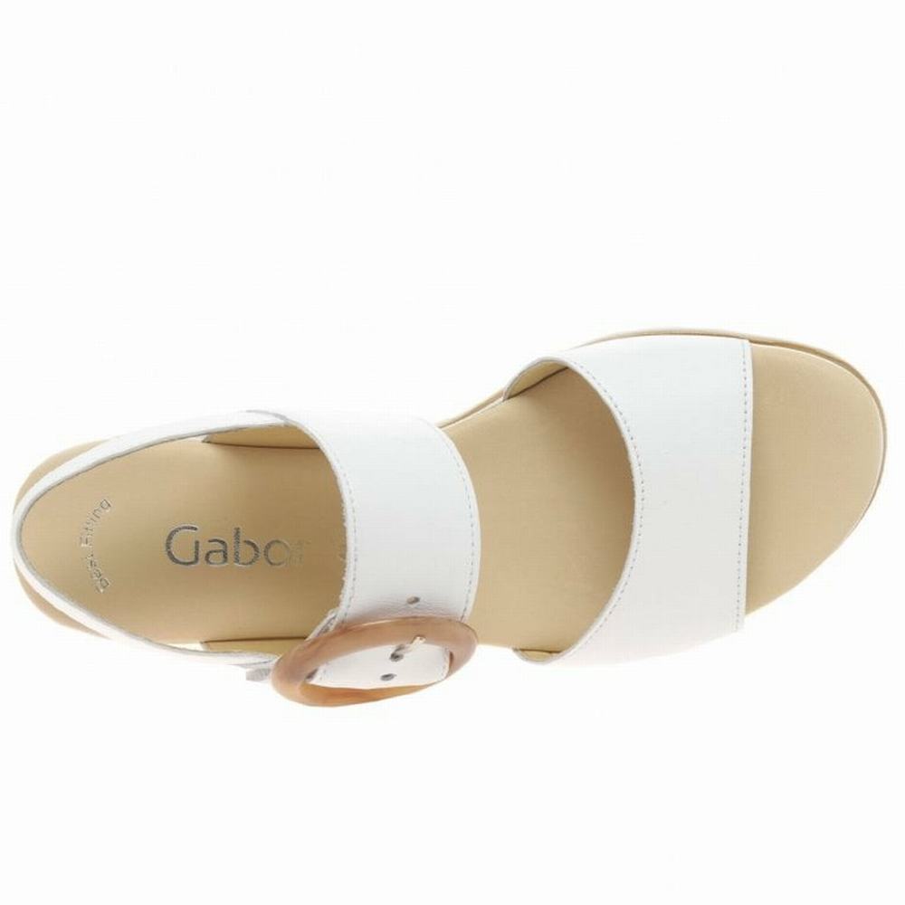 Gabor Yeo Heel Sandals Kilesandaler Dame Hvite | NO0002177