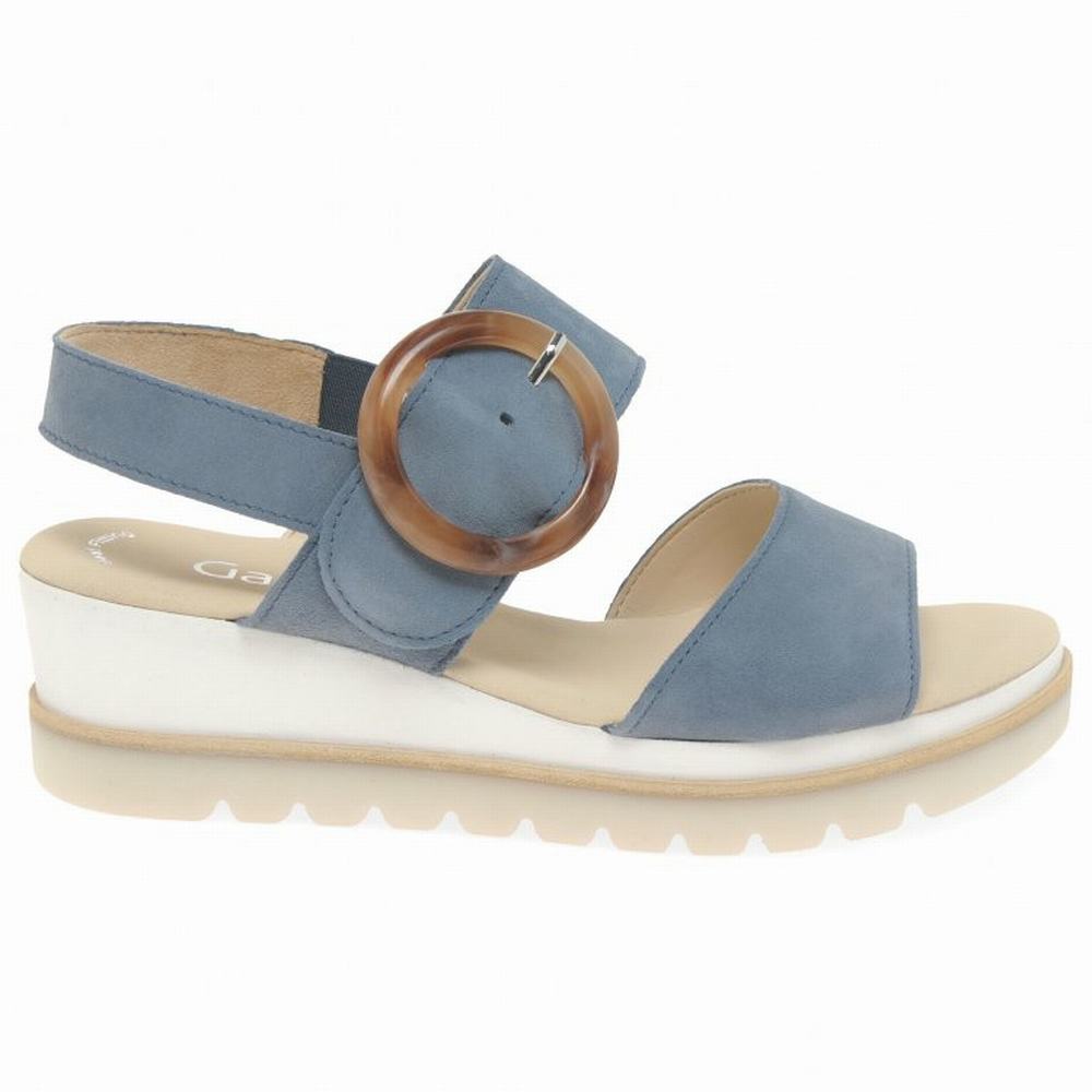 Gabor Yeo Heel Sandals Kilesandaler Dame Blå | NO0002178