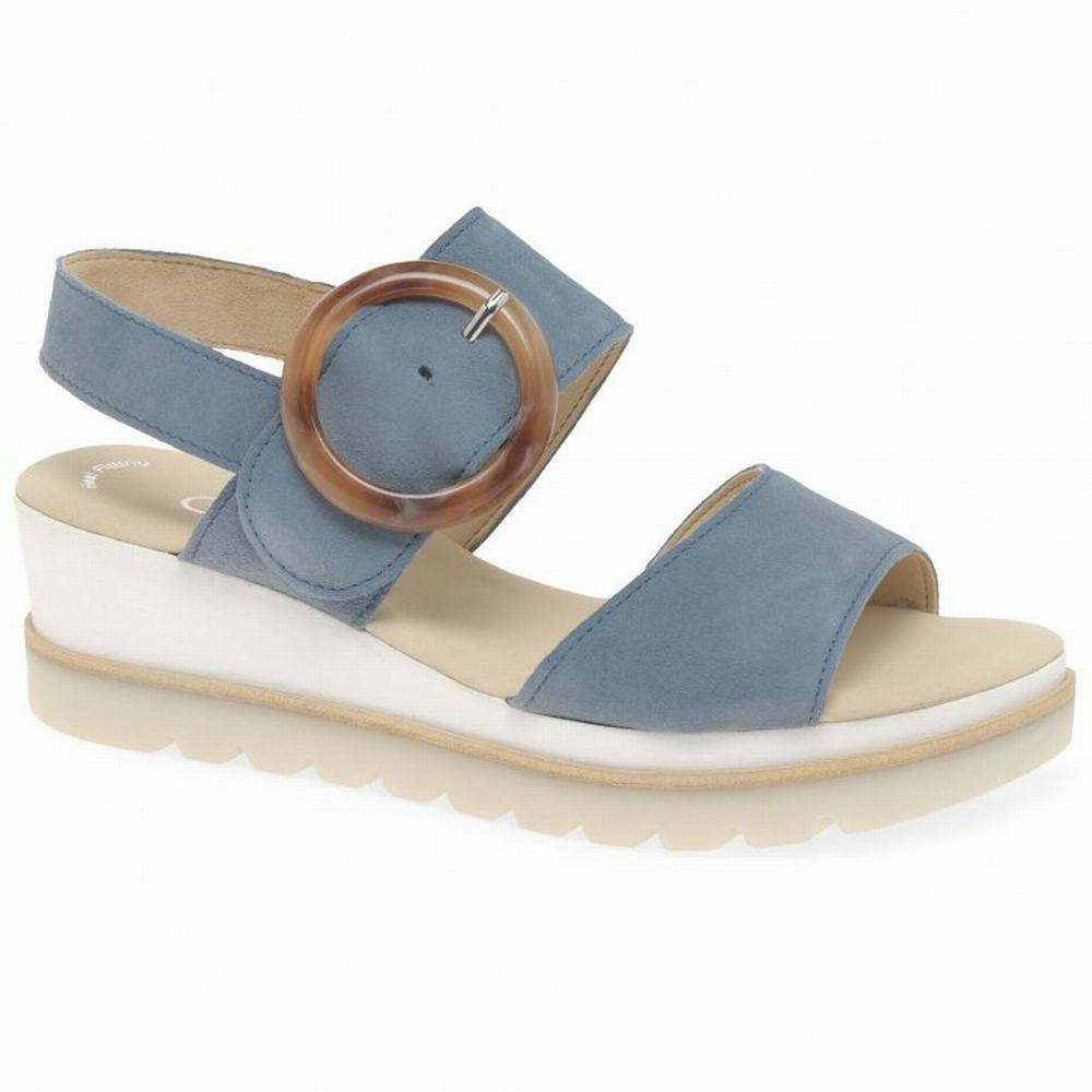 Gabor Yeo Heel Sandals Kilesandaler Dame Blå | NO0002178