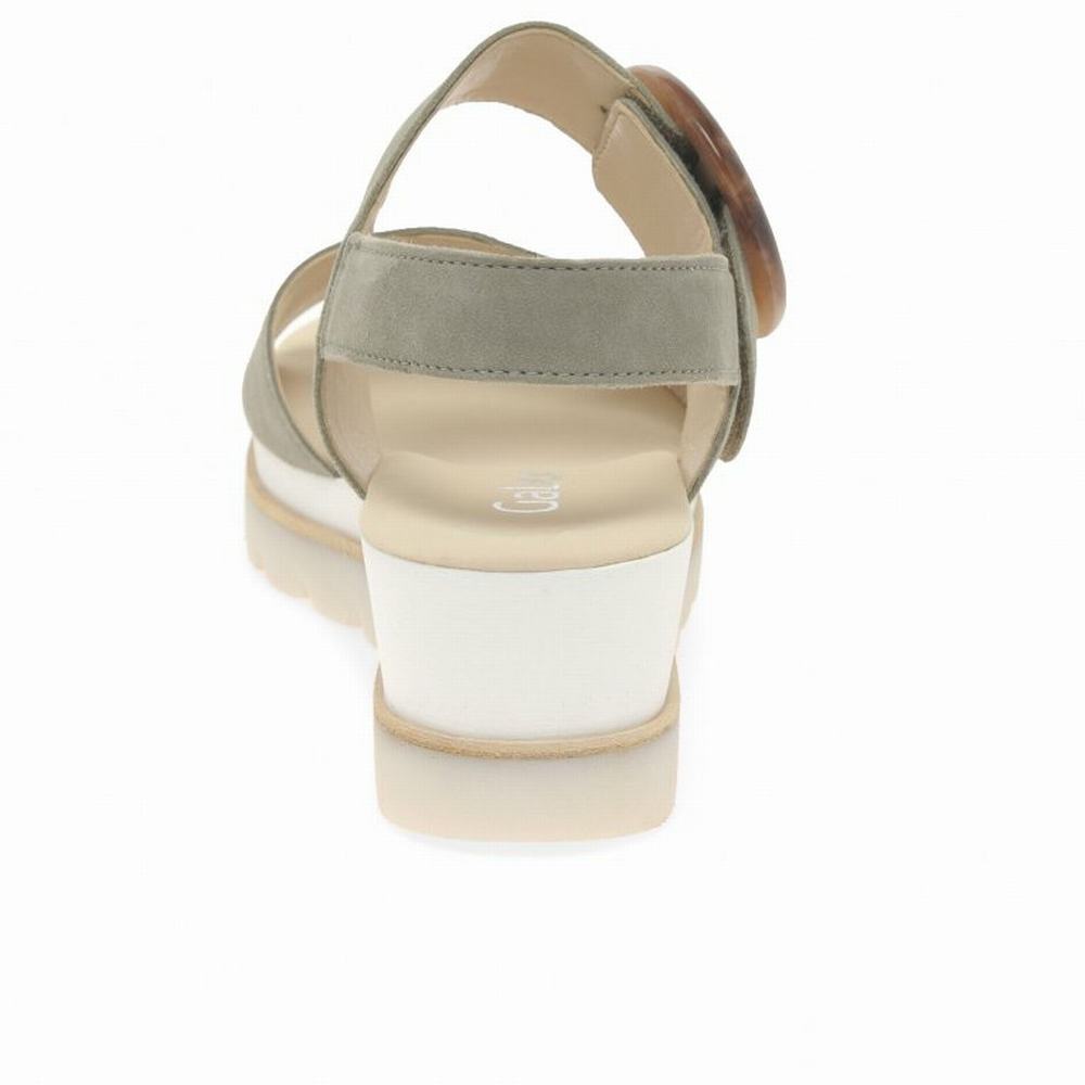 Gabor Yeo Heel Sandals Kilesandaler Dame Olivengrønne | NO0002179