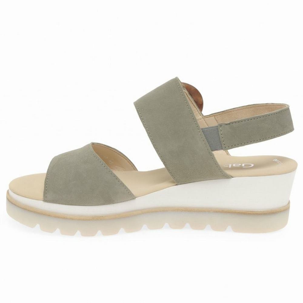 Gabor Yeo Heel Sandals Kilesandaler Dame Olivengrønne | NO0002179