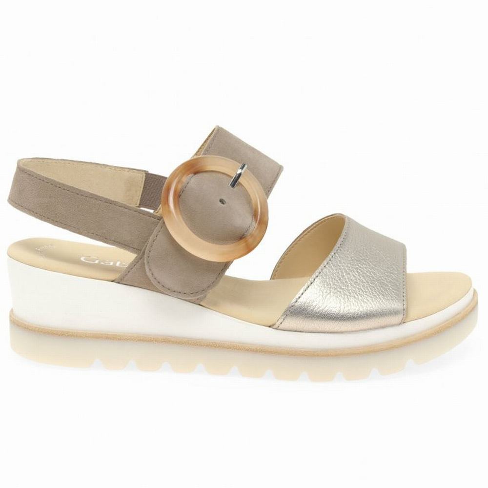 Gabor Yeo Heel Sandals Kilesandaler Dame Metal | NO0002180