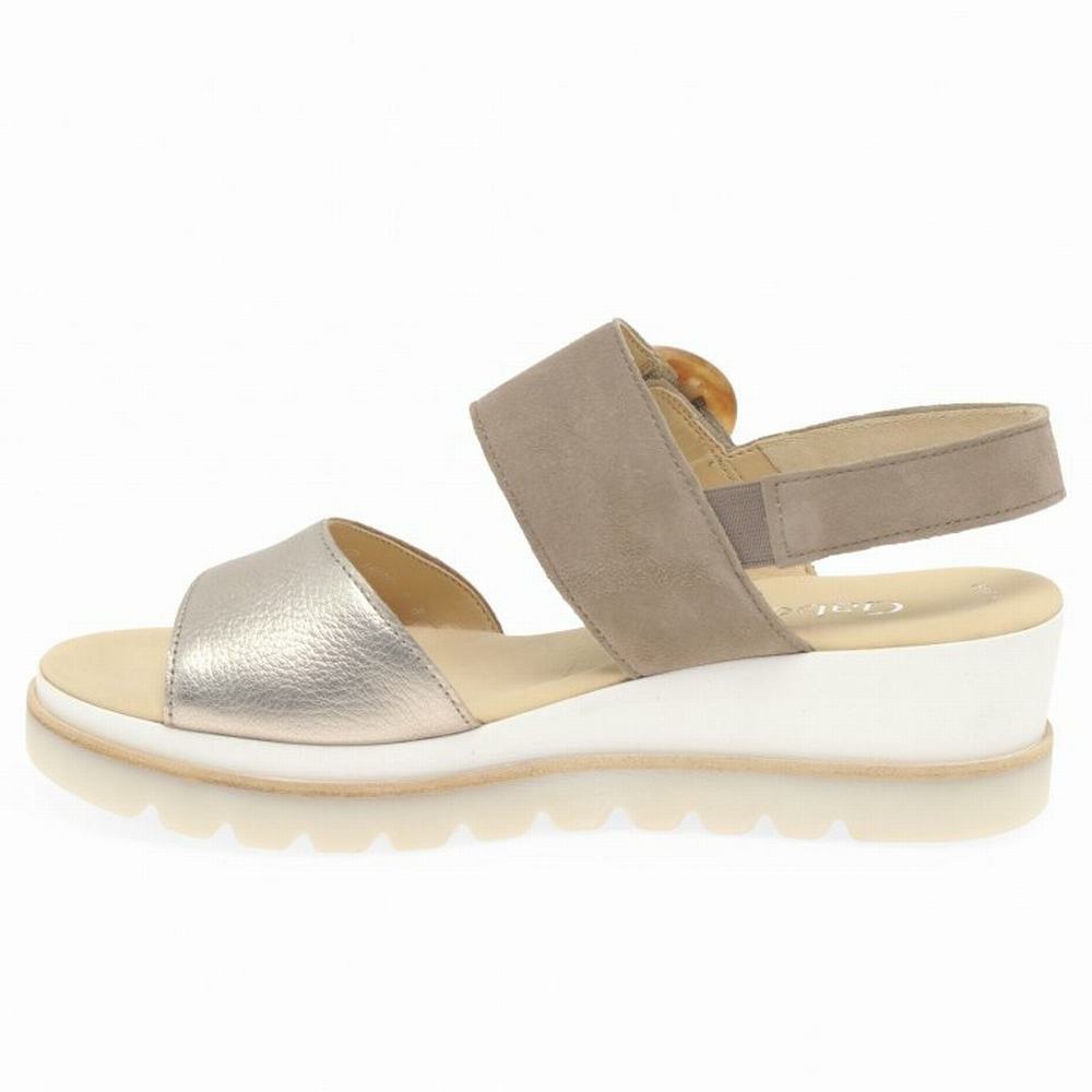 Gabor Yeo Heel Sandals Kilesandaler Dame Metal | NO0002180