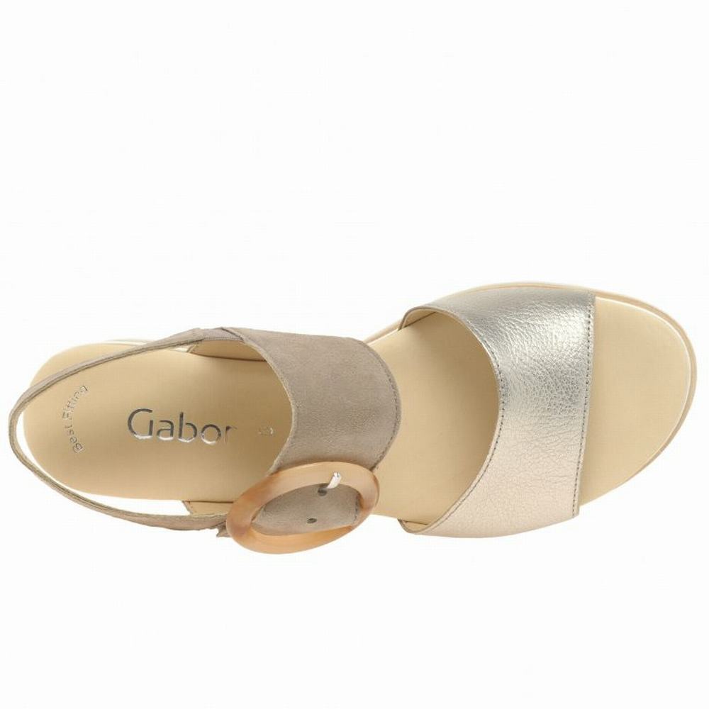 Gabor Yeo Heel Sandals Kilesandaler Dame Metal | NO0002180