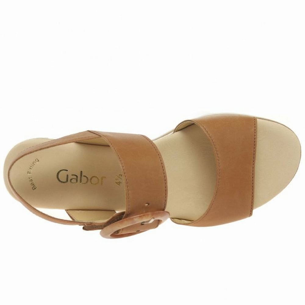 Gabor Yeo Heel Sandals Kilesandaler Dame Brune | NO0002181